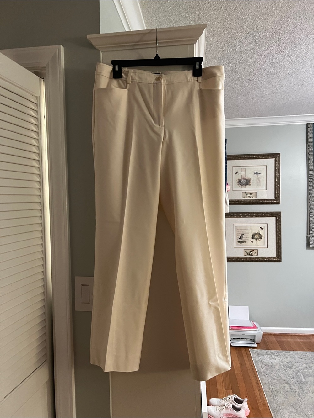 Talbots Cream Straight-Leg Dress Trousers